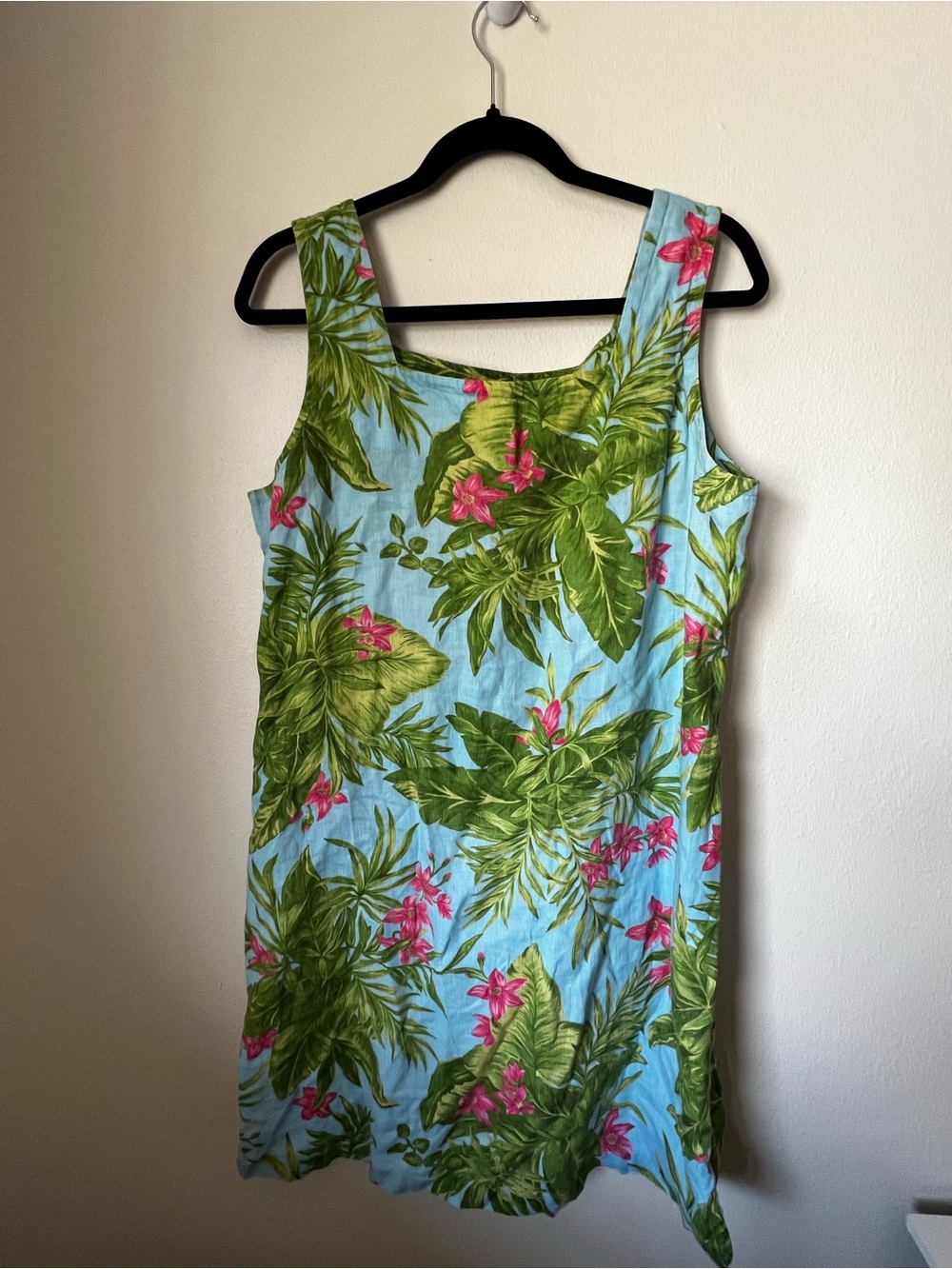 Jones New York Sport Tropical Floral Dress Linen Blend